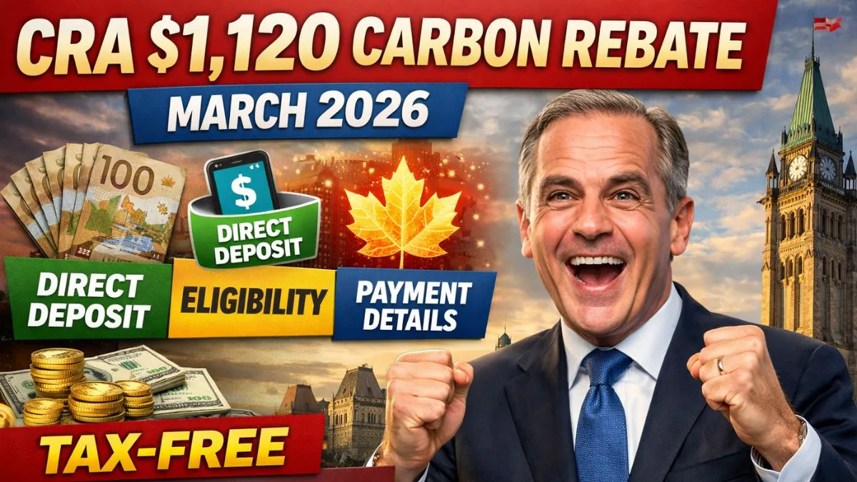 CRA $1,120 Carbon Rebate March 2026: Direct Deposit, Eligibility & Payment Details