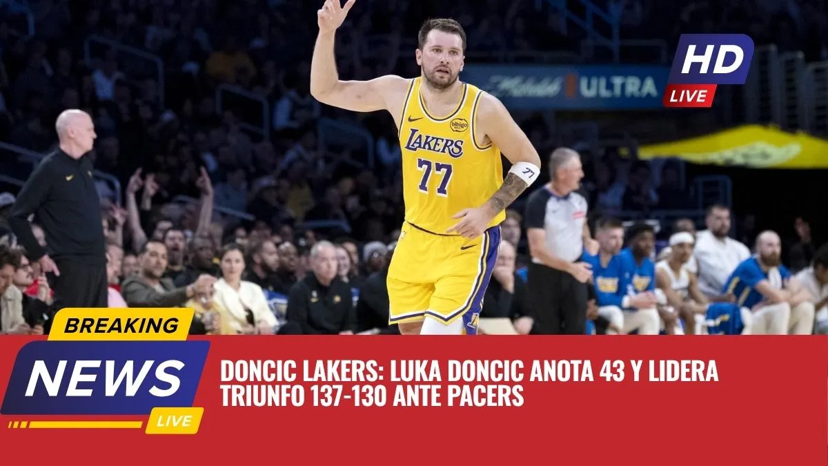 Doncic Lakers: Luka Doncic anota 43 y lidera triunfo 137-130 ante Pacers
