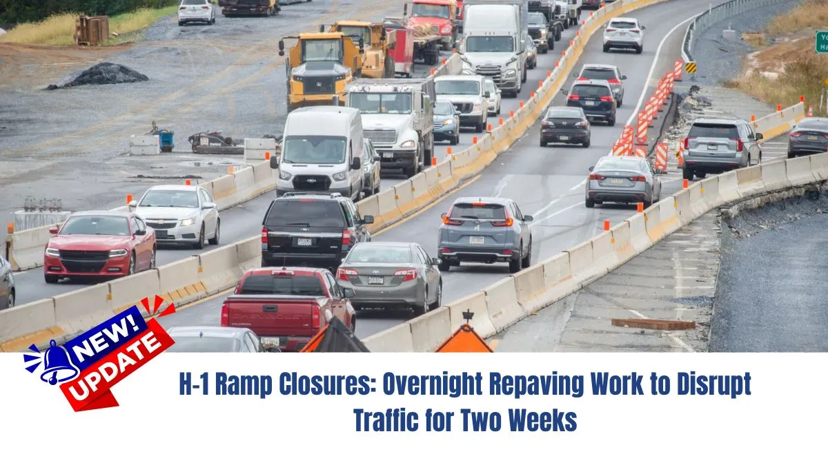 H-1 Ramp Closures: Overnight Repaving Work to Disrupt Traffic for Two Weeks